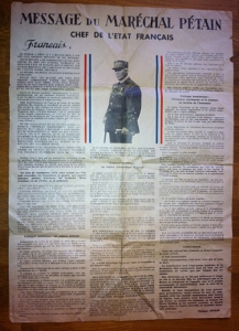 affiche message du maréchal pétain 11 octobre 1940